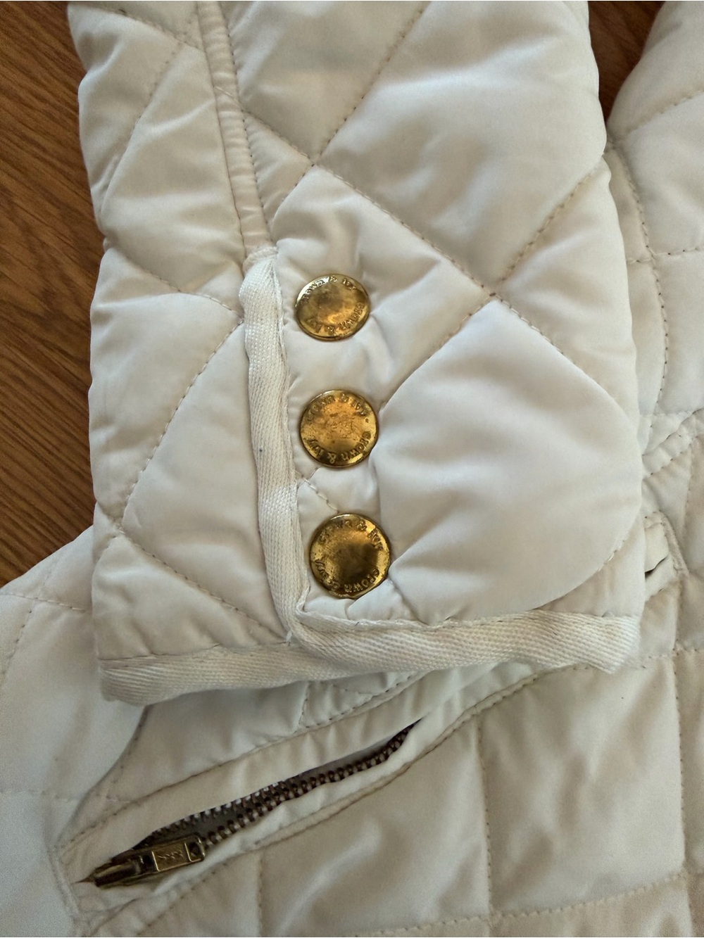 crown & ivy Quilted Cream Jacket with Gold Buttons - Picture 6 of 6